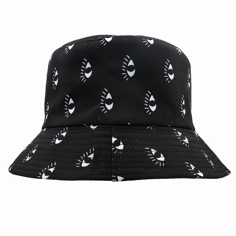 Wholesale Eyes Large Edge Printed Polyester Fisherman Hat