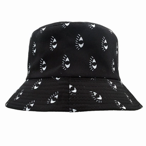 Wholesale Eyes Large Edge Printed Polyester Fisherman Hat