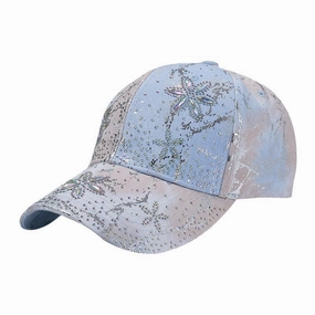 Wholesale Fabric rhinestone flower hat four seasons sunshade tie-dye baseball cap