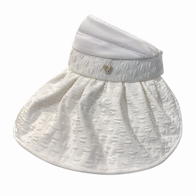 Wholesale Face Covering Metal Heart Hollow Top Sunscreen Caps