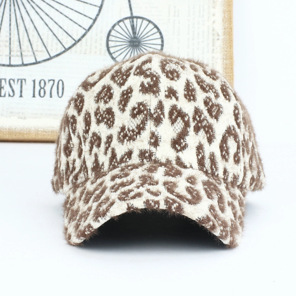 Wholesale Fall and Winter Leopard Print Fashion Baseball Cap for Women