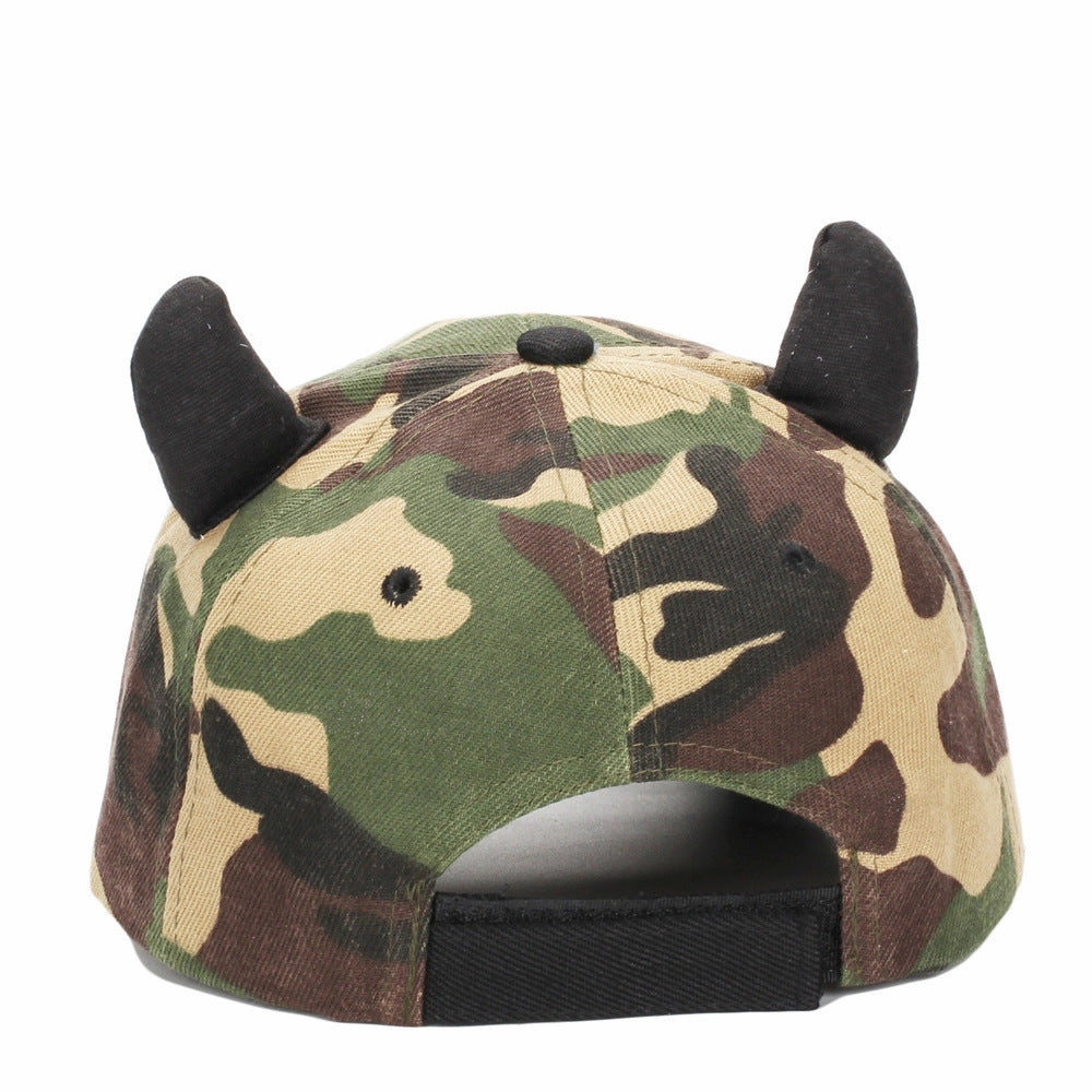 Wholesale Fashion Camouflage Horn Baseball Cap