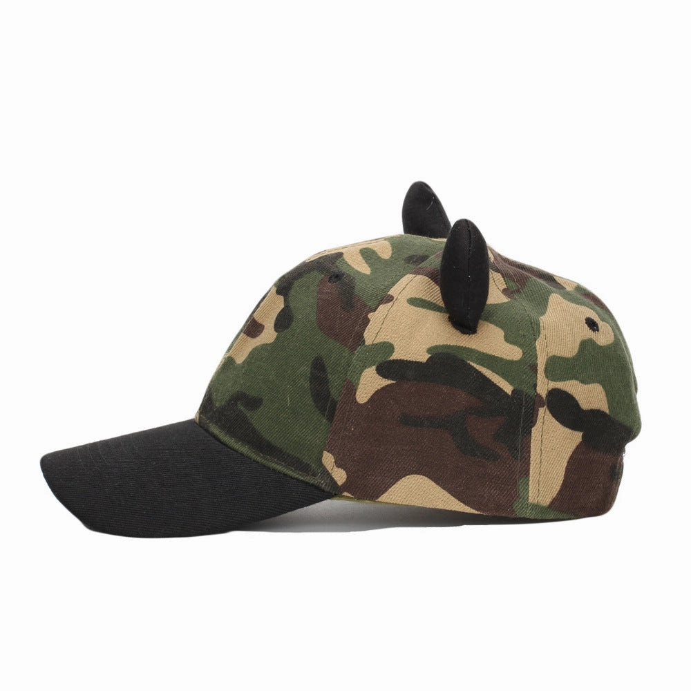 Wholesale Fashion Camouflage Horn Baseball Cap