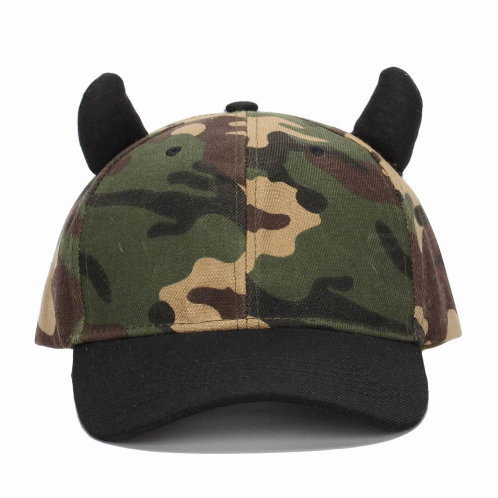 Wholesale Fashion Camouflage Horn Baseball Cap