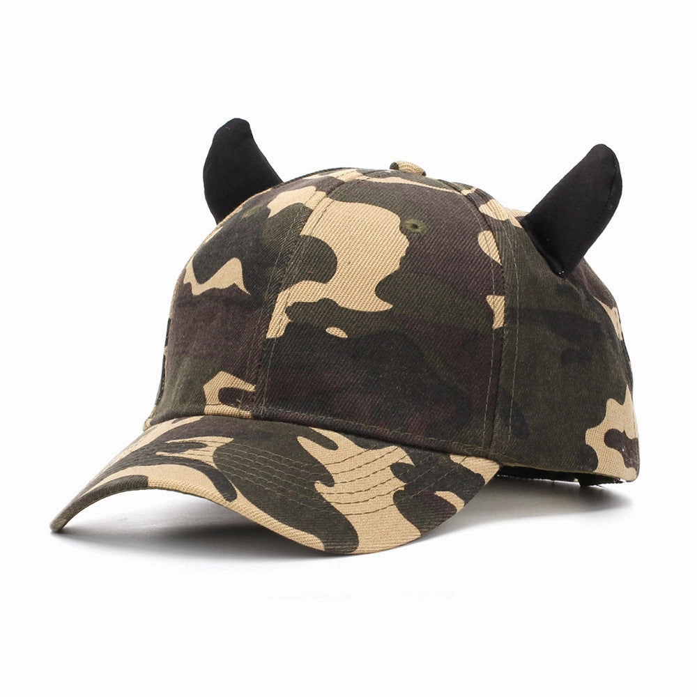 Wholesale Fashion Camouflage Horn Baseball Cap
