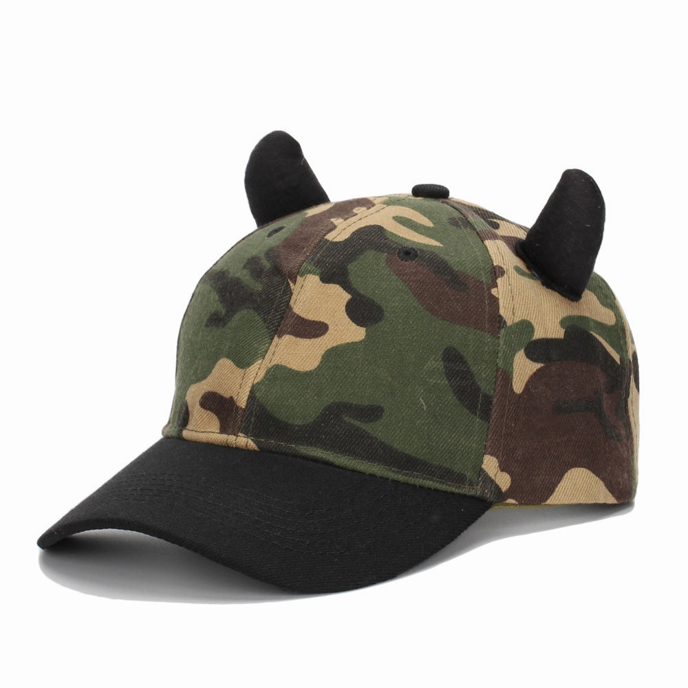 Wholesale Fashion Camouflage Horn Baseball Cap