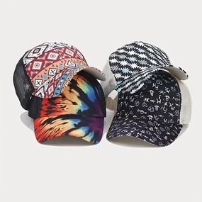 Wholesale Fashion Cross Ponytail Polyester Baseball Cap