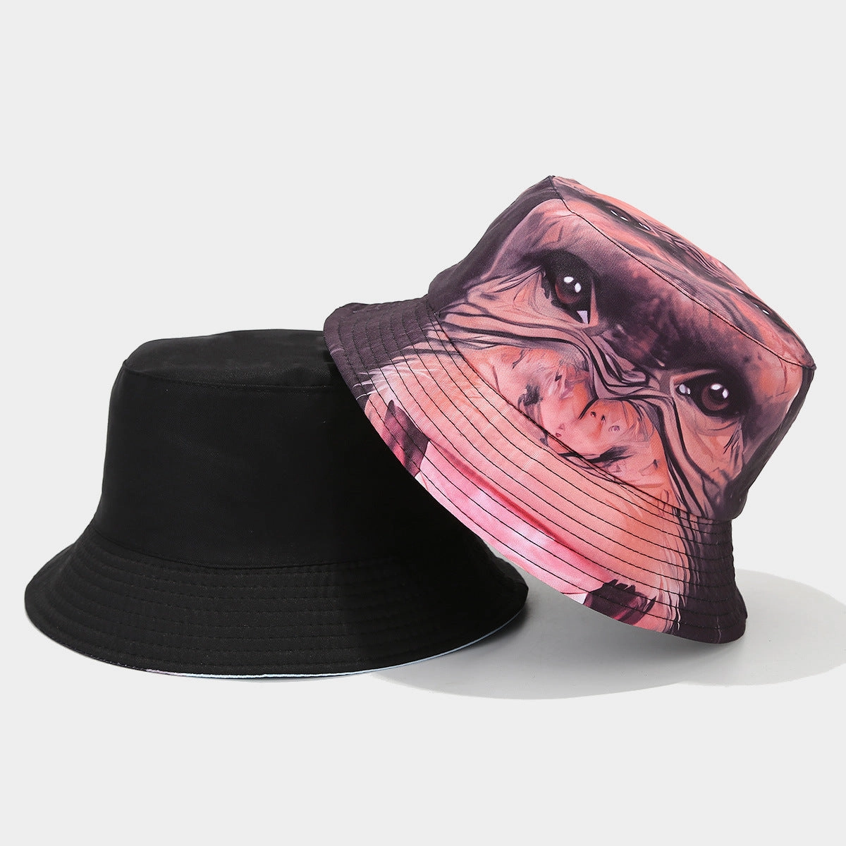 Wholesale Fashion Heat Transfer Large Pattern Double-sided Sun Visor Bucket Hat