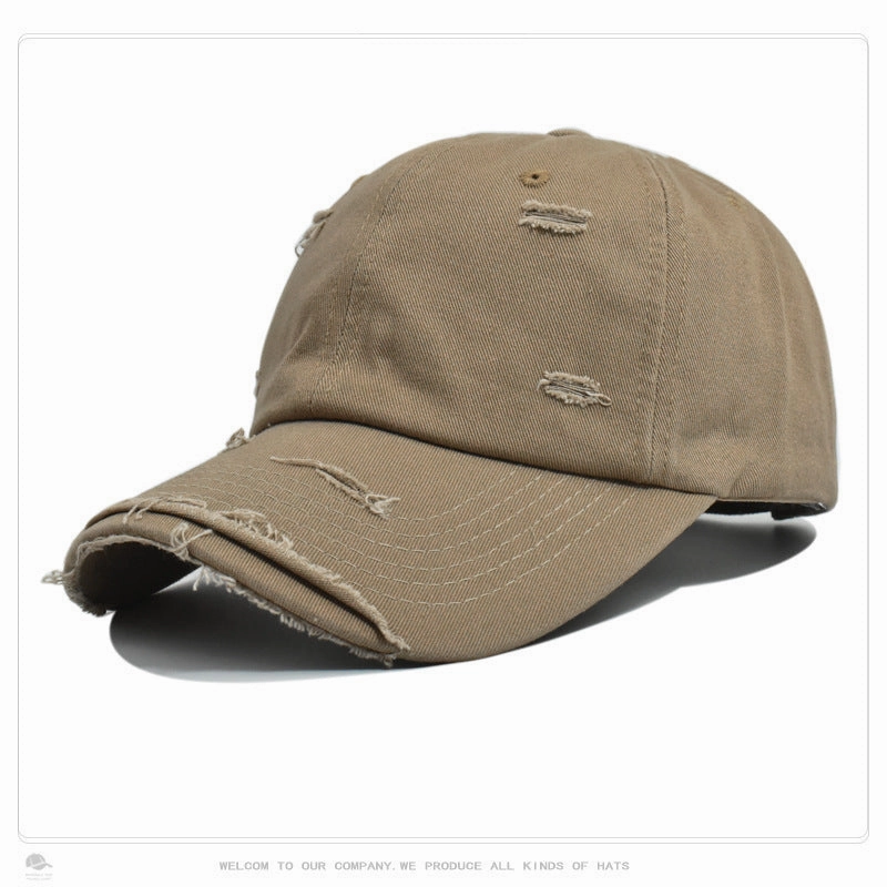 Wholesale Fashion Personality Outdoor Shade Hat Men's European and American Retro Old Brim Broken Edge Baseball Cap Women