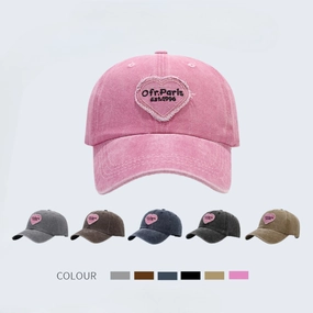 Wholesale Fashion Pink Love Embroidered Washed Baseball Cap