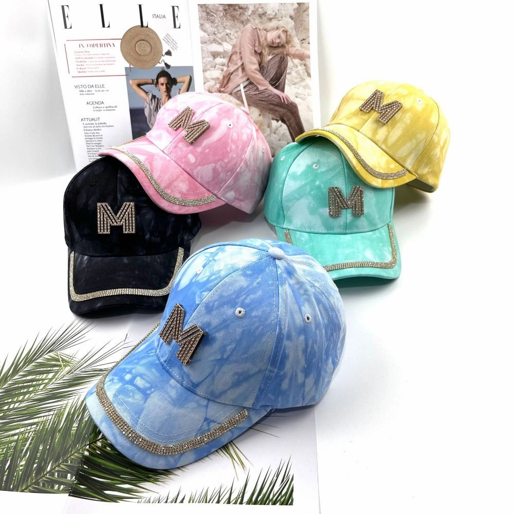 Wholesale Fashion Rhinestone M Letter Sun Protection Baseball Cap