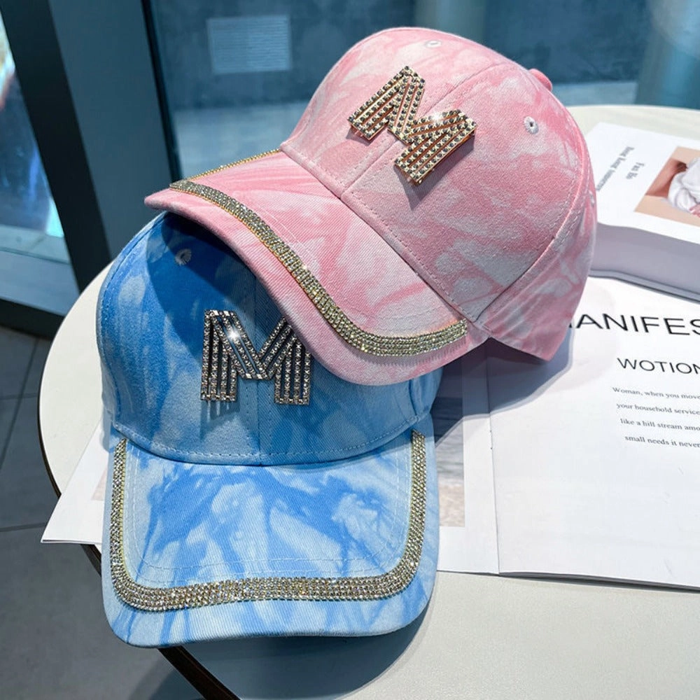 Wholesale Fashion Rhinestone M Letter Sun Protection Baseball Cap