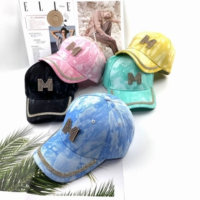 Wholesale Fashion Rhinestone M Letter Sun Protection Baseball Cap