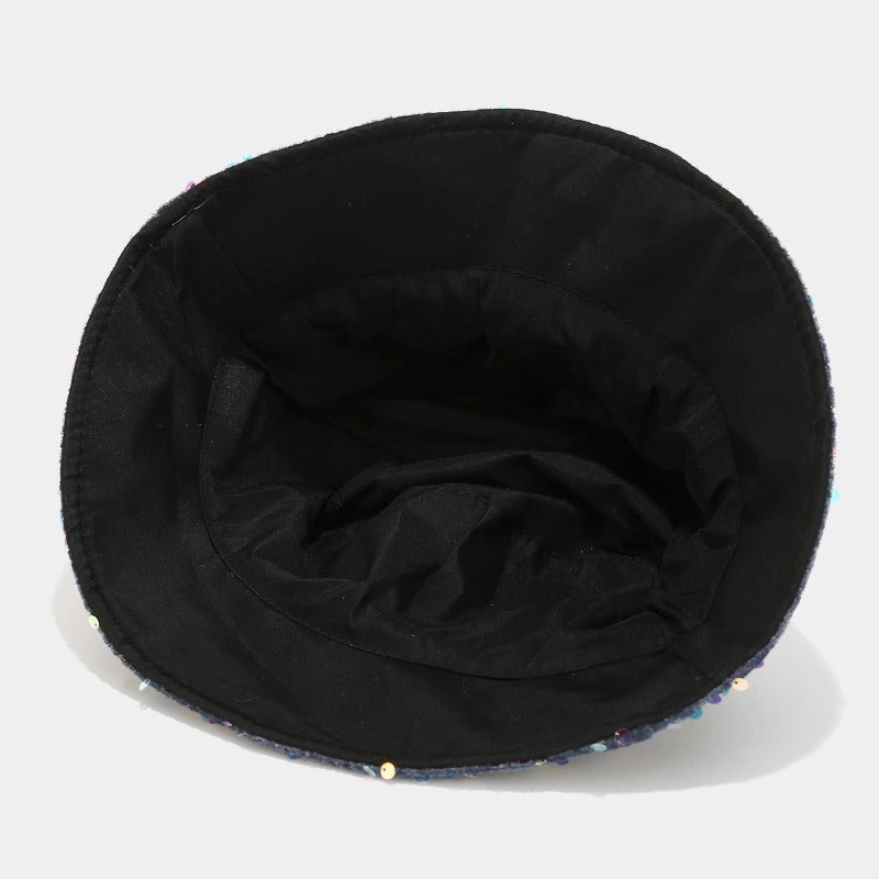 Wholesale Fashion Sequins Show Face Small Versatile Double-sided Sunshade Personality Street Fisherman Sun Hat
