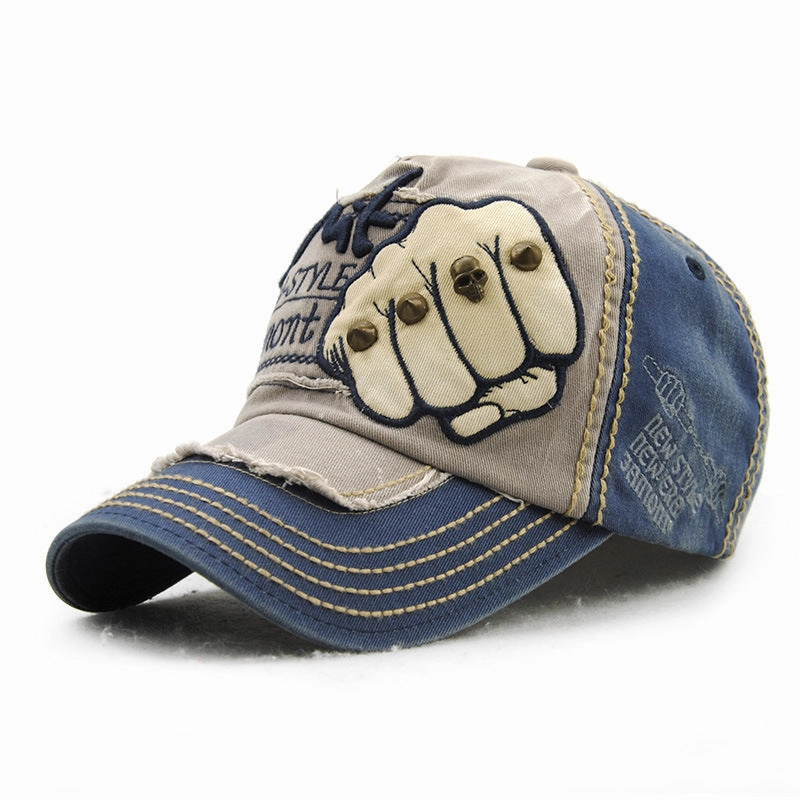 Wholesale Fist Baseball Cap Men's and Women's Letter Rivet Casual Peaked Cap