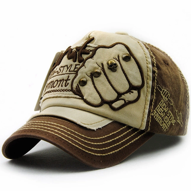 Wholesale Fist Baseball Cap Men's and Women's Letter Rivet Casual Peaked Cap