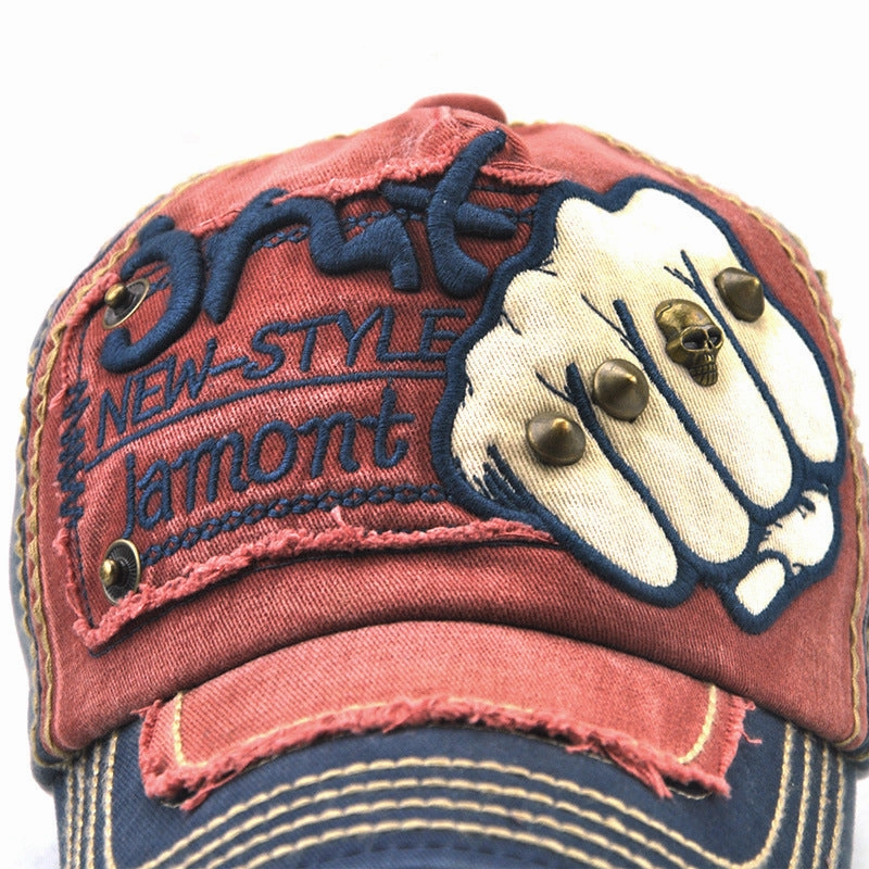 Wholesale Fist Baseball Cap Men's and Women's Letter Rivet Casual Peaked Cap