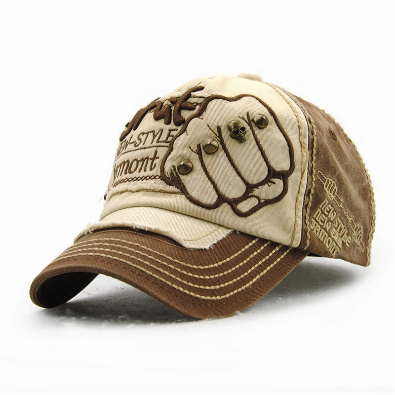 Wholesale Fist Baseball Cap Men's and Women's Letter Rivet Casual Peaked Cap