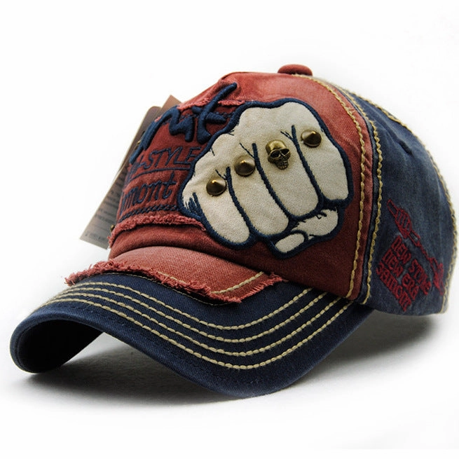 Wholesale Fist Baseball Cap Men's and Women's Letter Rivet Casual Peaked Cap