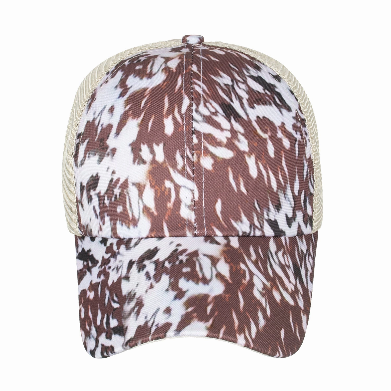 Wholesale Flame Cross Elastic Mesh Ponytail Baseball Cap