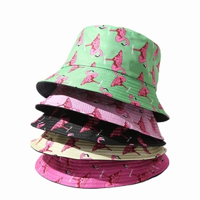 Wholesale Flamingo Print Polyester Bucket Hat
