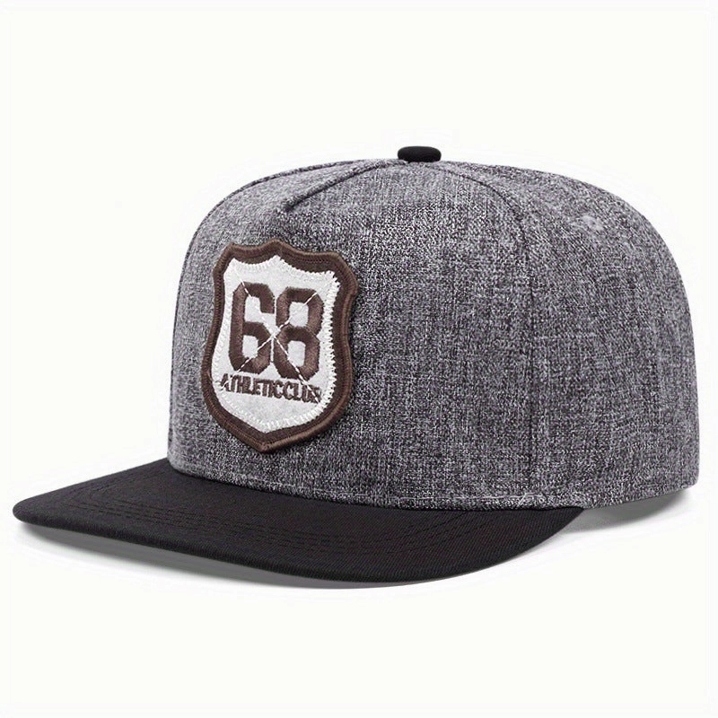 Wholesale Flat Brim Street Embroidery Number 68 Hip Hop Visor Baseball Cap