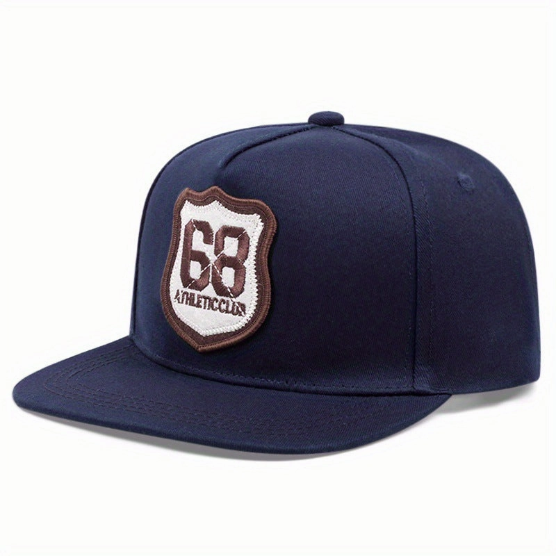 Wholesale Flat Brim Street Embroidery Number 68 Hip Hop Visor Baseball Cap