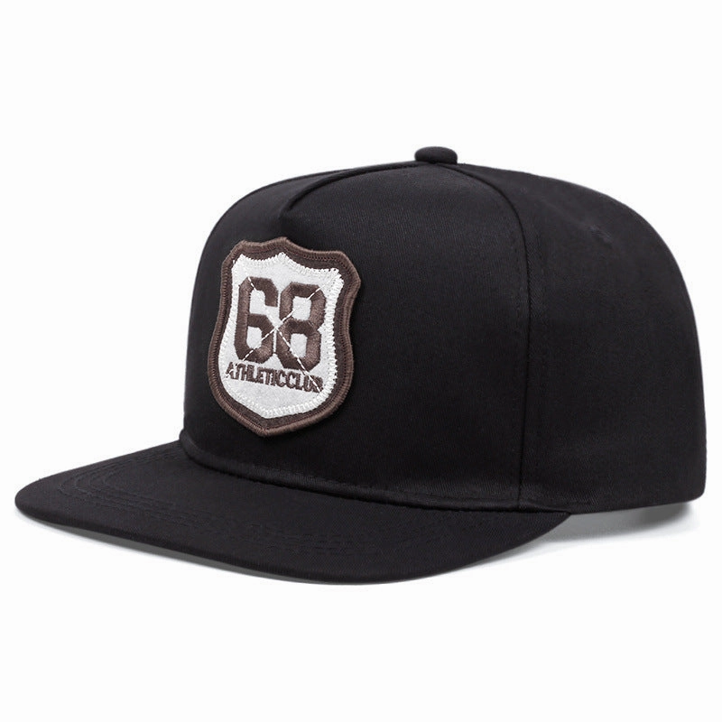 Wholesale Flat Brim Street Embroidery Number 68 Hip Hop Visor Baseball Cap