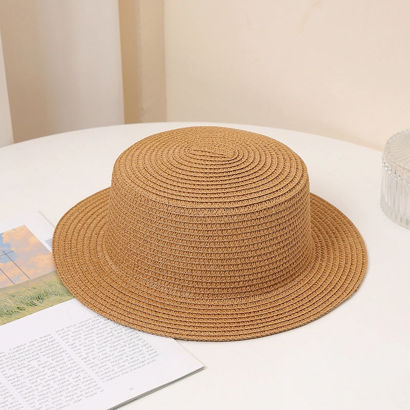 Wholesale Flat Top Sunscreen Foldable Straw Woven Hats