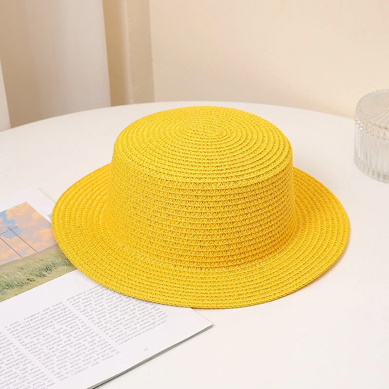 Wholesale Flat Top Sunscreen Foldable Straw Woven Hats