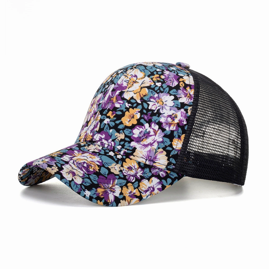 Wholesale Flower mesh hat baseball cap sun hat