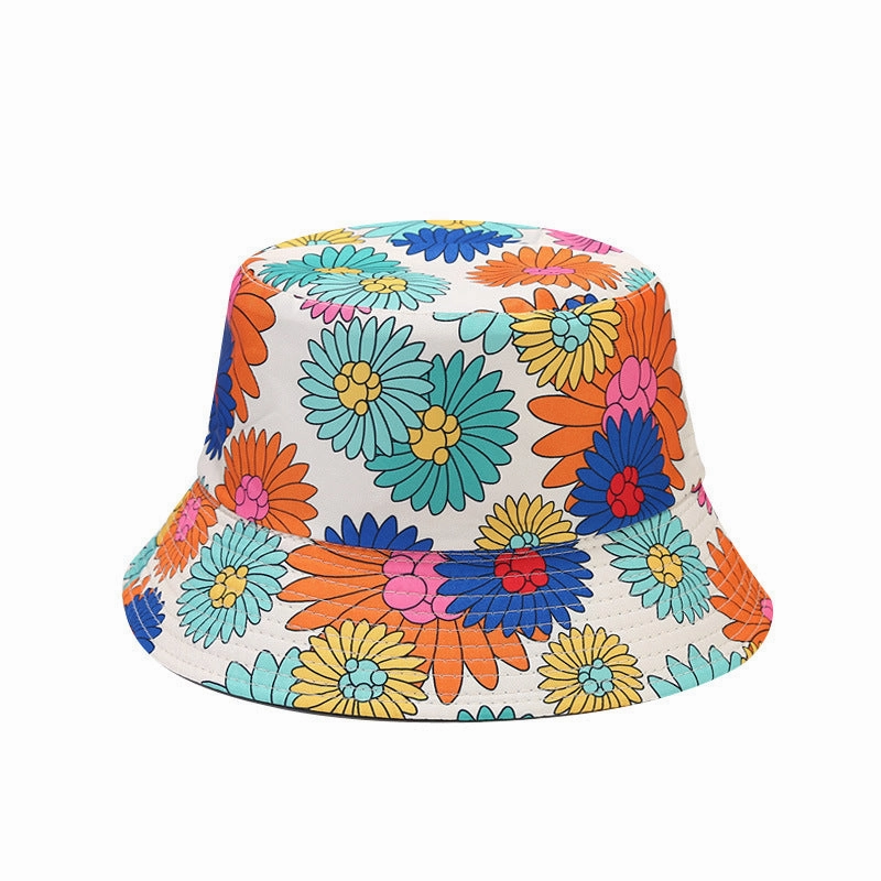 Wholesale Flower Pattern Sun Protection Double-sided Bucket Hat