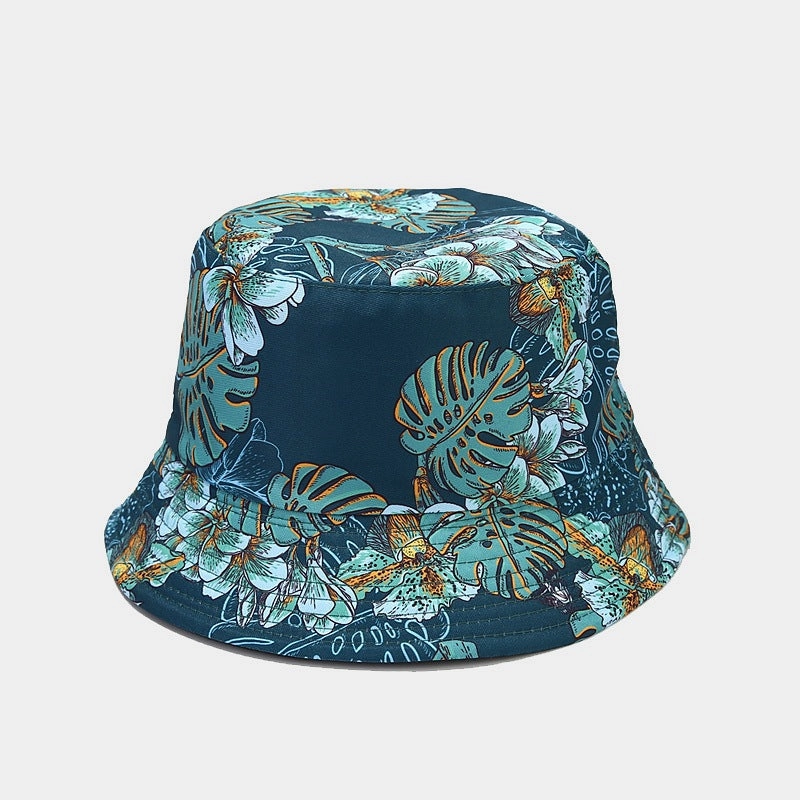 Wholesale Flower Pattern Sun Protection Double-sided Bucket Hat