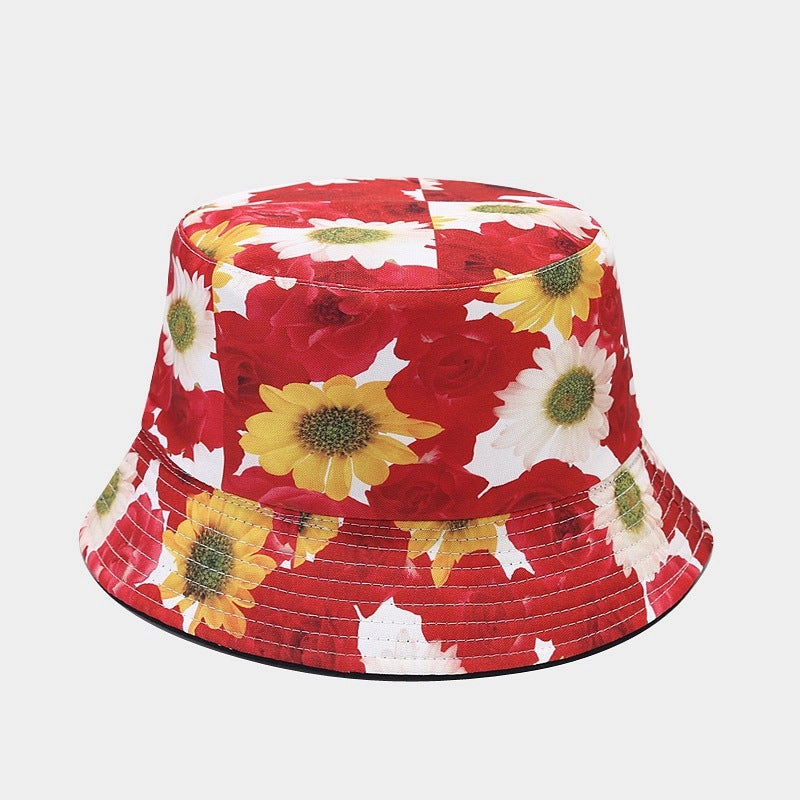Wholesale Flower Pattern Sun Protection Double-sided Bucket Hat