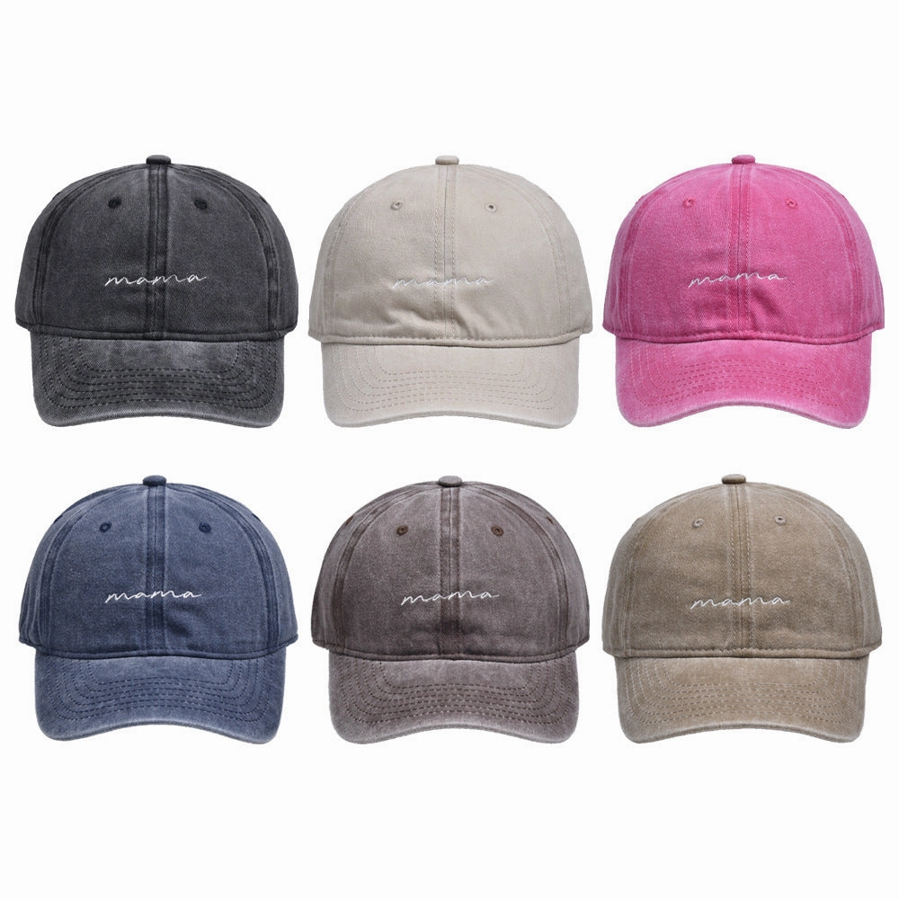 Wholesale Foreign trade new washed embroidered letter mama hat