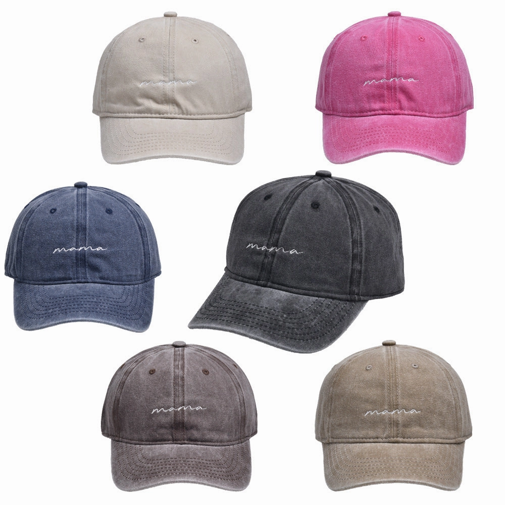 Wholesale Foreign trade new washed embroidered letter mama hat