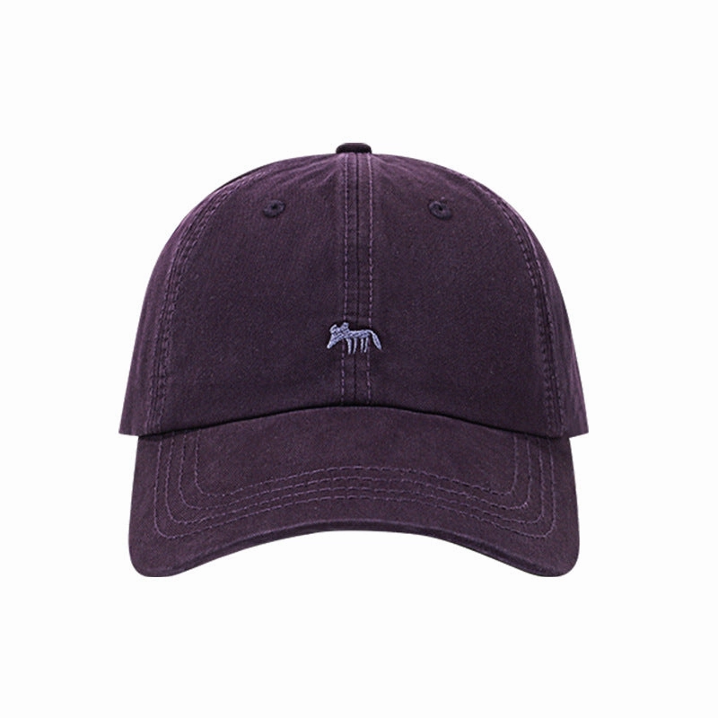 Wholesale Fox Grape Purple Baseball Cap Women's Embroidered Cute Wide-brimmed Sunshade Cap Unisex for Men and Women