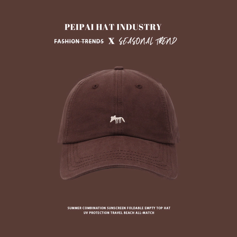 Wholesale Fox Grape Purple Baseball Cap Women's Embroidered Cute Wide-brimmed Sunshade Cap Unisex for Men and Women