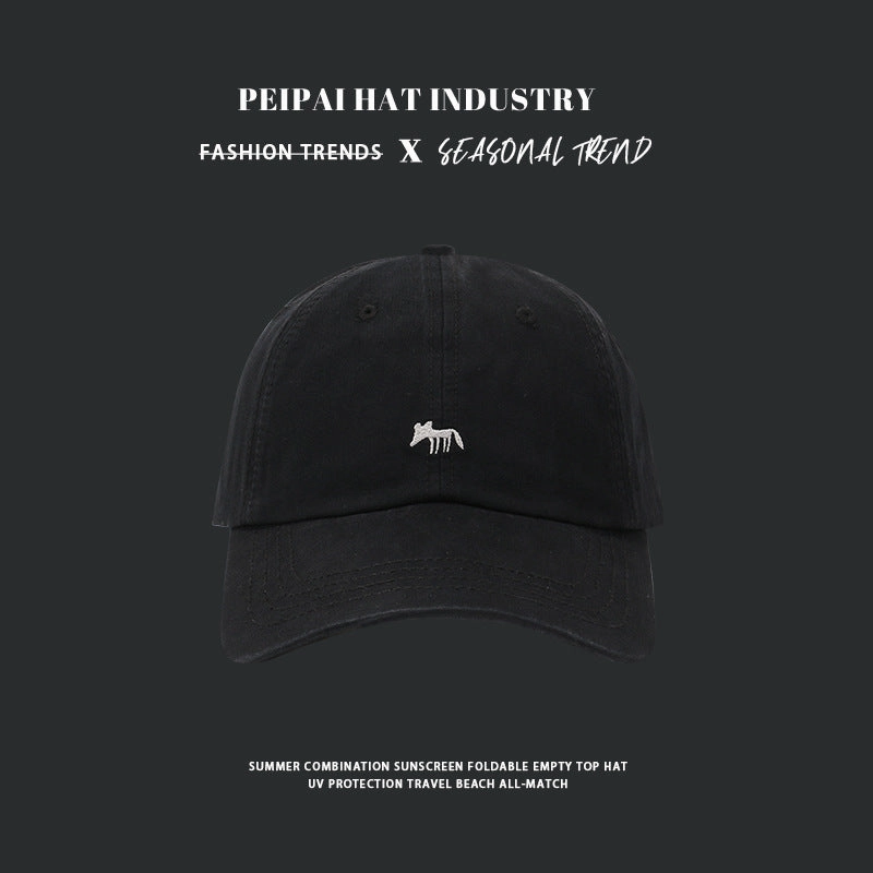 Wholesale Fox Grape Purple Baseball Cap Women's Embroidered Cute Wide-brimmed Sunshade Cap Unisex for Men and Women