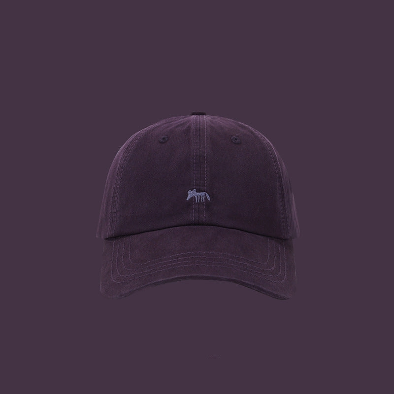 Wholesale Fox Grape Purple Baseball Cap Women's Embroidered Cute Wide-brimmed Sunshade Cap Unisex for Men and Women