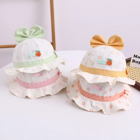 Wholesale Fruit Small Label Cotton Kids Bucket Hat