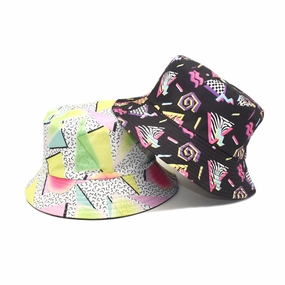 Wholesale Geometric Diamond Pattern Graffiti Sun Hat