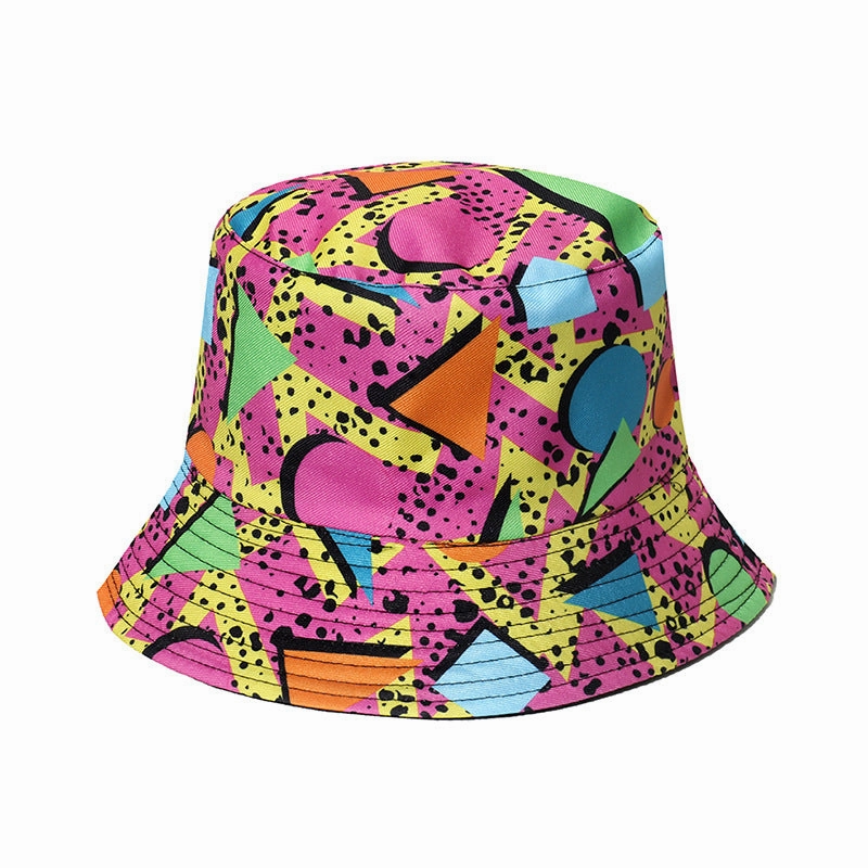 Wholesale Geometric Rhombus Graffiti Polyester Bucket Hat