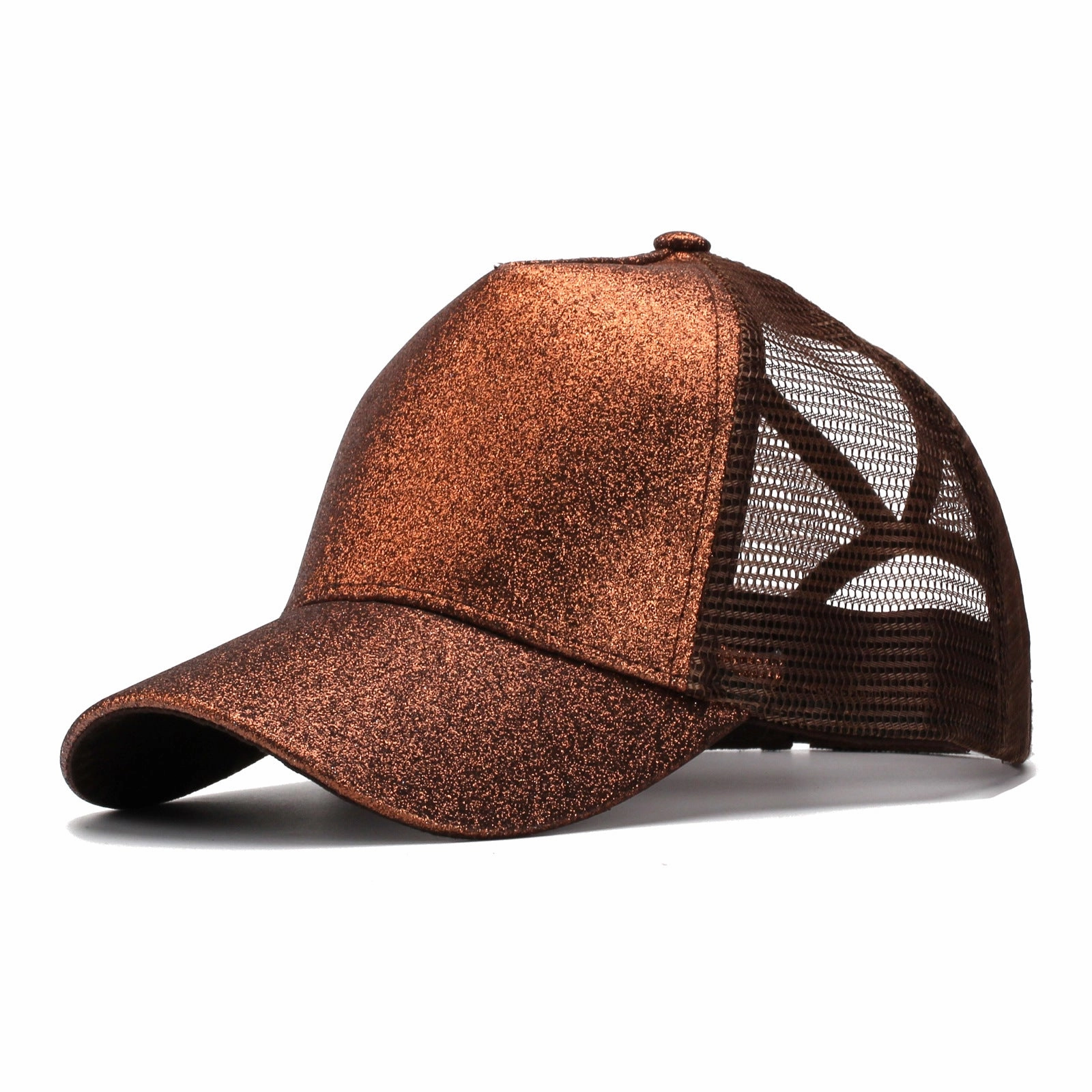 Wholesale Glitter Ponytail Baseball Mesh Cap