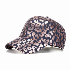 Wholesale Gold foil leopard print baseball cap with colorful letters