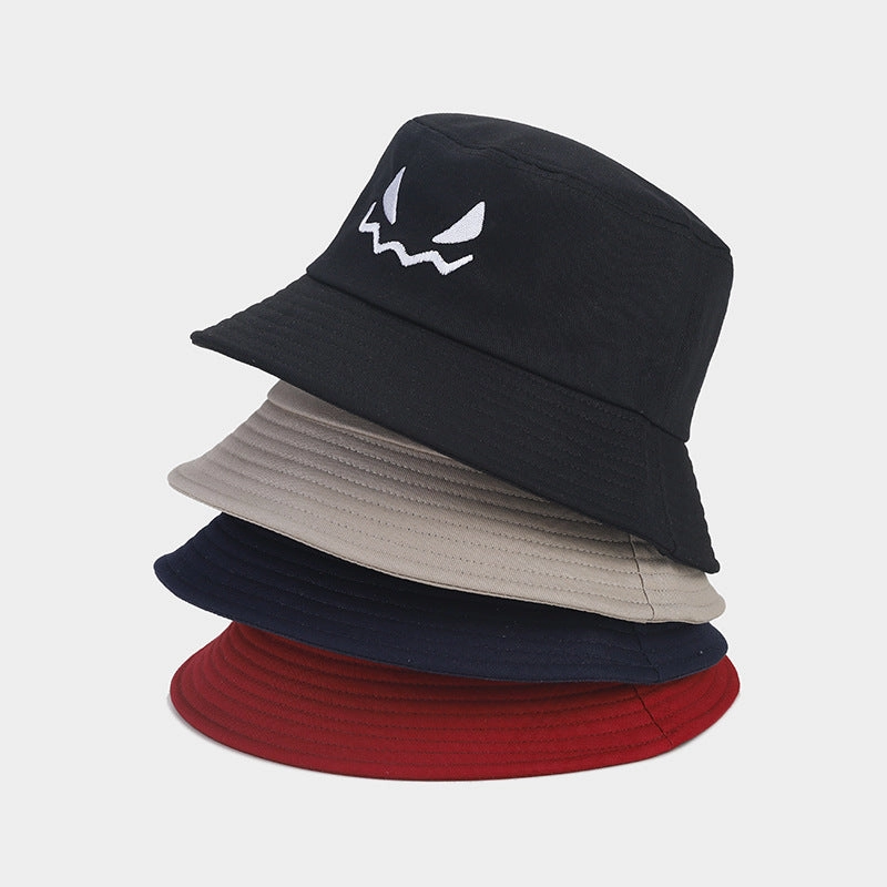 Wholesale Halloween Decoration New Cotton Grimace Pumpkin Embroidery Bucket Hat
