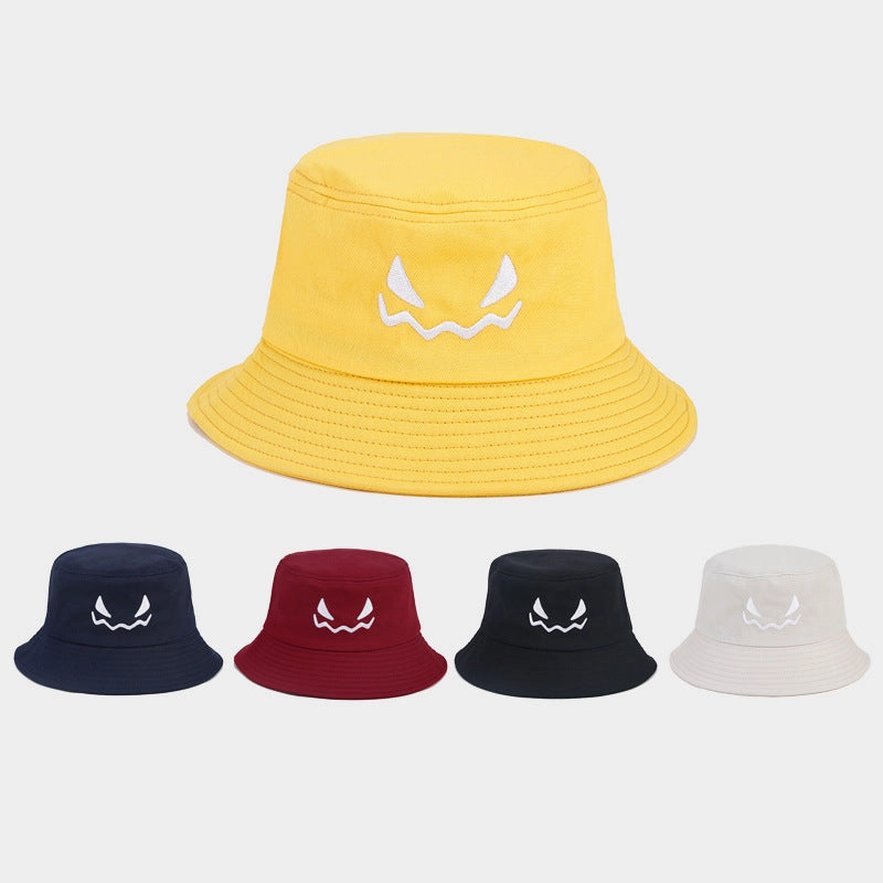 Wholesale Halloween Decoration New Cotton Grimace Pumpkin Embroidery Bucket Hat