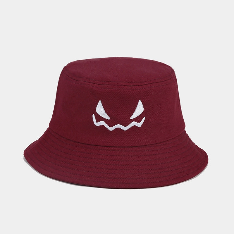 Wholesale Halloween Decoration New Cotton Grimace Pumpkin Embroidery Bucket Hat