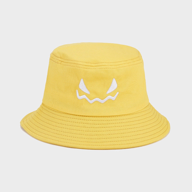 Wholesale Halloween Decoration New Cotton Grimace Pumpkin Embroidery Bucket Hat