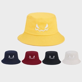 Wholesale Halloween Decoration New Cotton Grimace Pumpkin Embroidery Bucket Hat